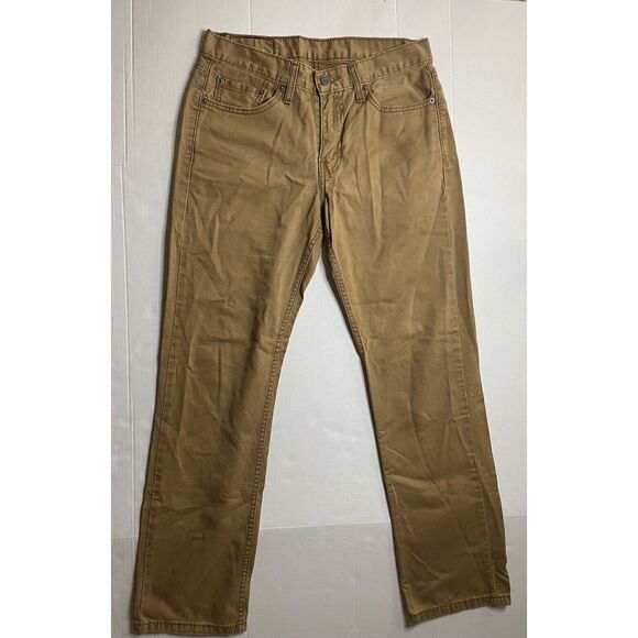 Levis 514 Jeans Mens 29x30 Cotton‎ Denim Straight Leg Tan Brown - Picture 1 of 9